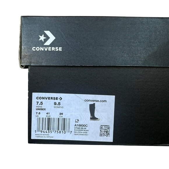 ⭐Converse Chuck Taylor XXHi Leather Straps 9.5 Women Sneaker Boots Black A16600C - Picture 7 of 8